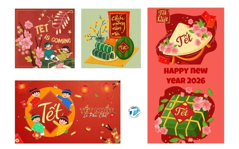 Mẫu banner Tết phong cách truyền thống